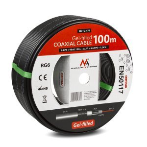 EAN 5902211116707 - Maclean MCTV-477 cable coaxial 100 m Negro imagen 1