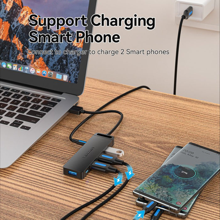 EAN 6922794746633 - Vention CHLBD hub de interfaz USB 3.2 Gen 1 (3.1 Gen 1) Type-A 5000 Mbit/s Negro imagen 10