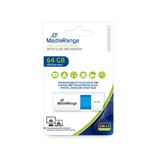 EAN 4260459615651 - MediaRange USB Stick 64GB MR974 unidad flash USB USB tipo A 2.0 Azul, Blanco imagen 1