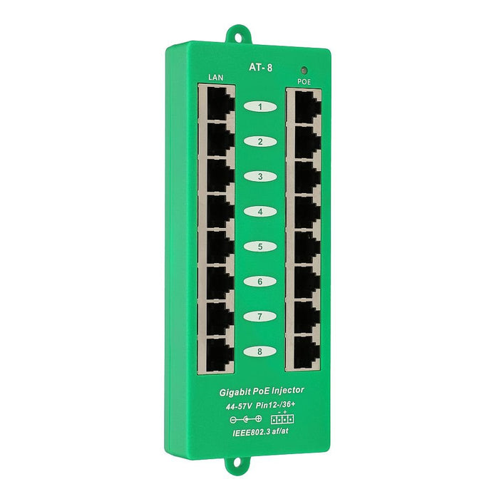 EAN 5903148912561 - Extralink ACTIVE POE INJECTOR 8 PORT GIGABIT 802.3AT/AF MODE A - 1 Gbps - 8-Port Gigabit Ethernet 48 V imagen 4