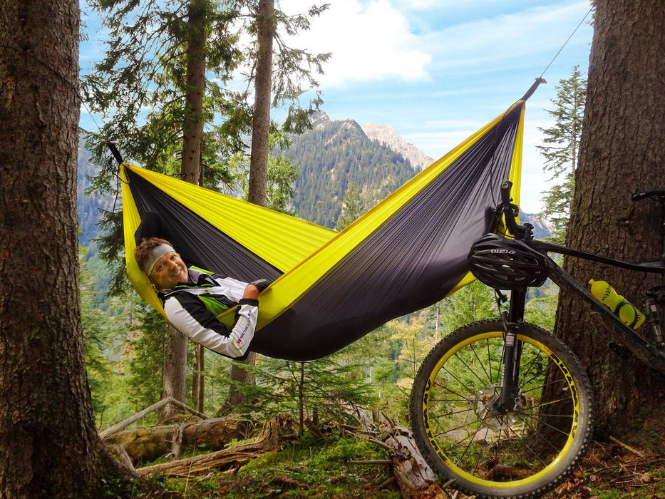 EAN 4030454006316 - AMAZONAS Adventure Hammock Hamaca colgante 1 personas(s) Nylon, Antidesgarros Negro, Amarillo imagen 11
