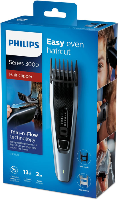 EAN 8710103842866 - Philips 3000 series HC3530/15 cortadora de pelo y maquinilla Negro, Azul 13 Níquel-metal hidruro (NiMH) imagen 2