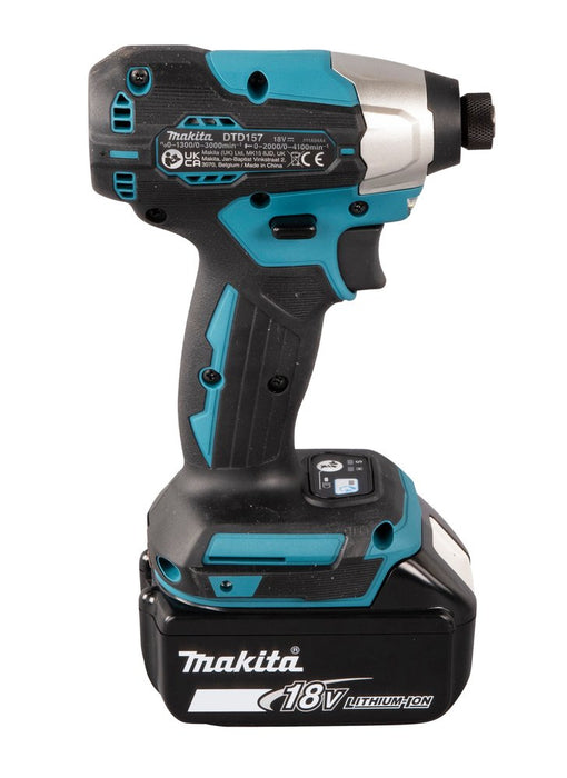 EAN 0088381738576 - Makita DTD157Z atornilladora de impacto con batería 1/4" 3000 RPM 140 Nm Negro, Verde 18 V imagen 6