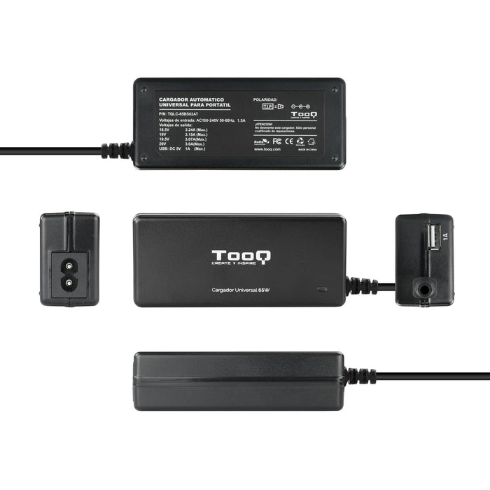 EAN 8433281007512 - TooQ TQLC-65BS02AT adaptador e inversor de corriente Interior 65 W Negro imagen 4
