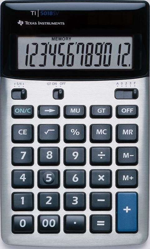 EAN 3243480014540 - Texas Instruments TI-5018 SV calculadora Escritorio Calculadora básica Negro, Plata imagen 1