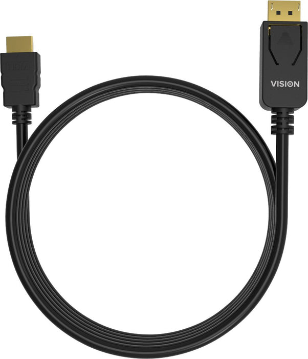 EAN 4911607000002 - Vision TC 1MDPHDMI/BL adaptador de cable de vídeo 1 m DisplayPort HDMI tipo A (Estándar) Negro imagen 1