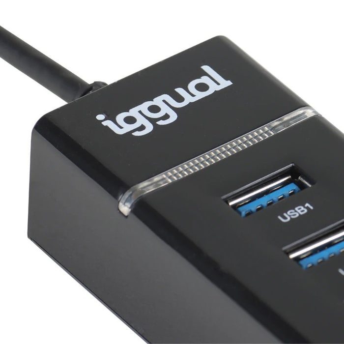 EAN 8435364319246 - iggual IGG319246 hub de interfaz USB 3.2 Gen 1 (3.1 Gen 1) Type-A 5000 Mbit/s Negro imagen 3