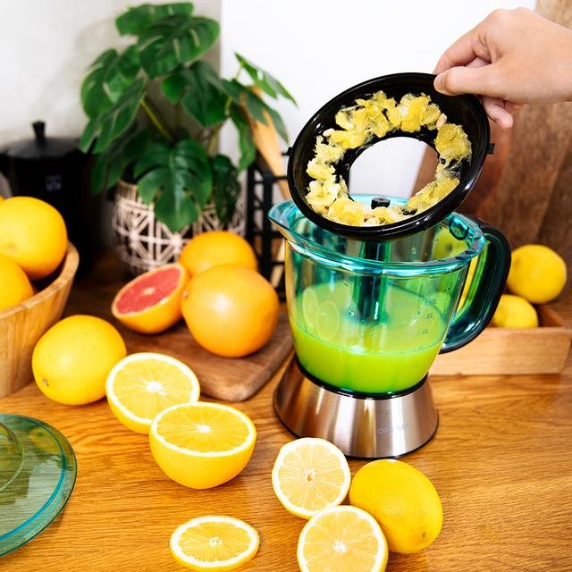 EAN 8435484033510 - Cecotec 03351 exprimidor Exprimidor lenta 40 W Negro, Azul, Acero inoxidable imagen 4