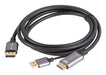 EAN 5901969441512 - Lanberg CA-HDDP-20CU-0018-BK adaptador de cable de vídeo 1,8 m DisplayPort HDMI + USB Negro, Plata imagen 2