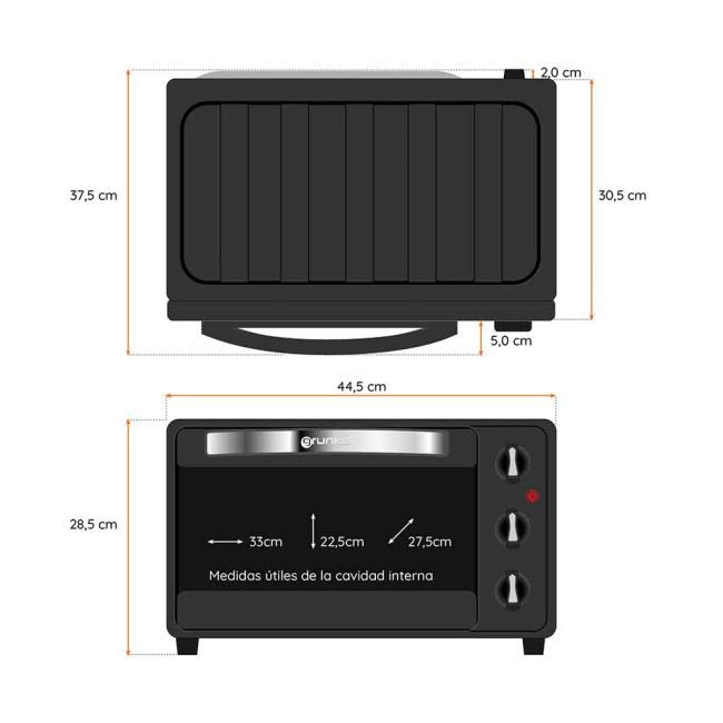 EAN 8426156012704 - Grunkel HR-23HN horno tostador 23 L 1600 W Negro imagen 3