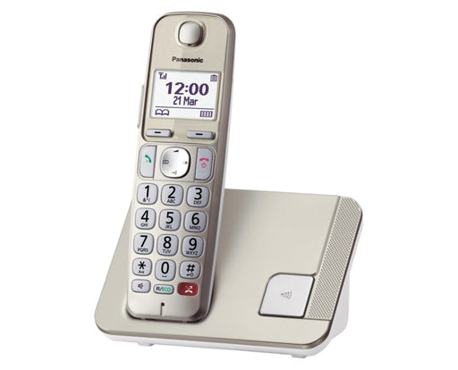 EAN 5025232915774 - Panasonic KX-TGE250 Teléfono DECT Identificador de llamadas Champán, Oro imagen 1