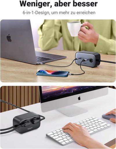 EAN 6957303861132 - Ugreen DigiNest Pro 1 salidas AC Tipo C 1,8 m 4 3680 W Negro imagen 3