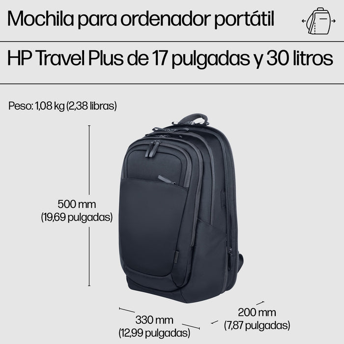 EAN 0198122966868 - HP Travel Plus 30 Liter 17 Laptop Backpack 43,9 cm (17.3") Azul imagen 5