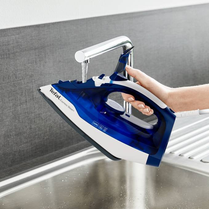 EAN 3121040081914 - Tefal FV2838 Plancha vapor-seco Suela de Cerilium 2400 W Azul, Blanco imagen 6