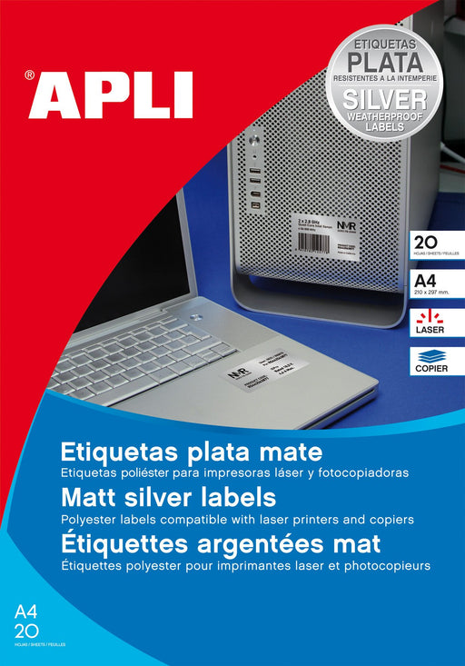EAN 8410782100713 - APLI 10071 etiqueta autoadhesiva Plata 20 pieza(s) imagen 2