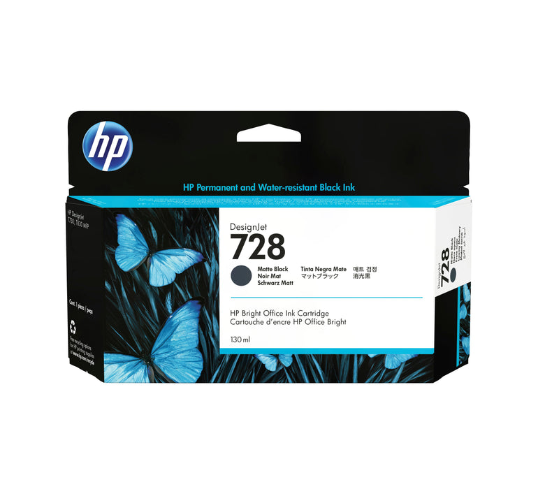 EAN 0194850304040 - HP 728 130ml Matte Black DesignJet Ink Cartridge cartucho de tinta 1 pieza(s) Original Rendimiento estánd imagen 1