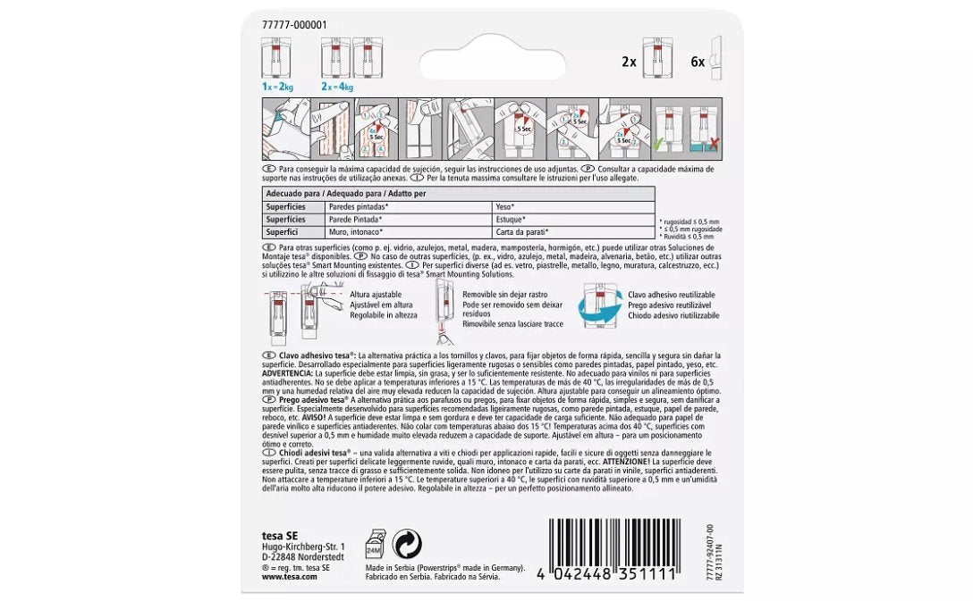 EAN 4042448351111 - TESA 77777-00001-00 Interior Gancho para fotos Rojo, Blanco 2 pieza(s) imagen 9
