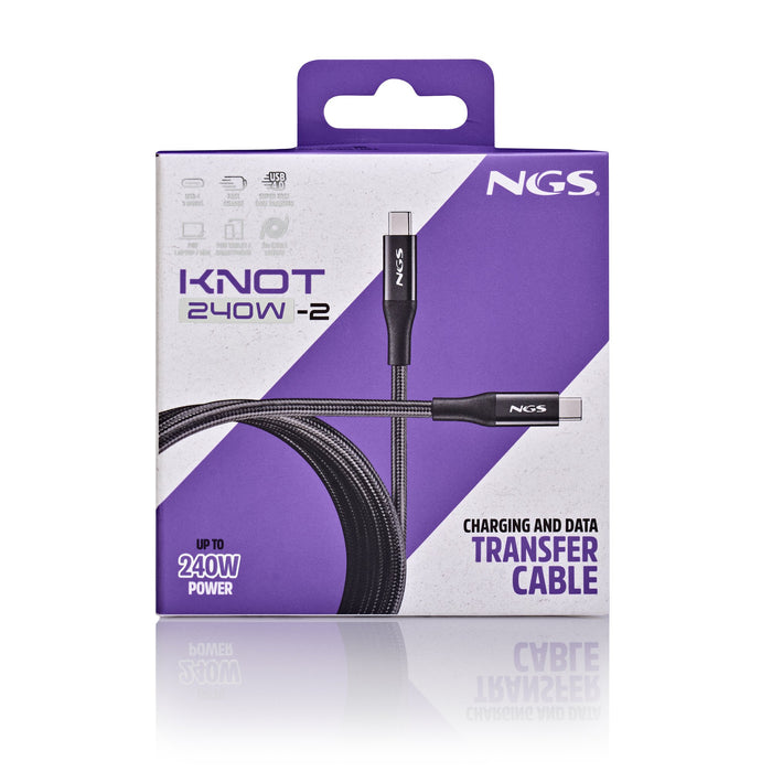 EAN 8435430626889 - NGS KNOT 240W-2 cable USB 2 m USB C Negro imagen 4