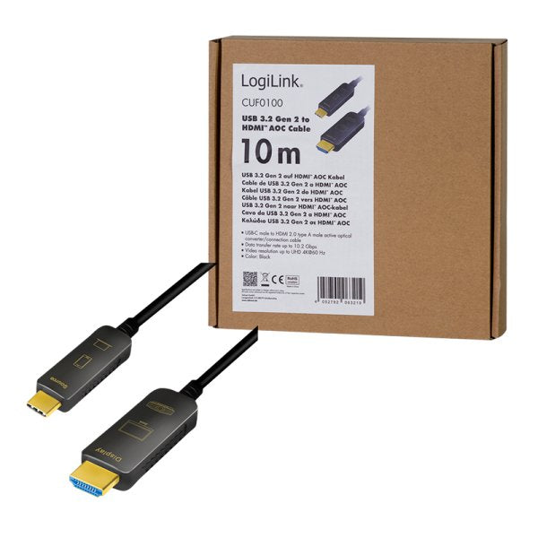 EAN 4052792063219 - LogiLink CUF0100 adaptador de cable de vídeo 10 m USB Tipo C HDMI tipo A (Estándar) Negro imagen 6