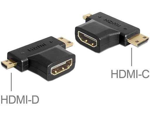 EAN 4043619654468 - DeLOCK 65446 cambiador de género para cable HDMI-C / HDMI-D HDMI-A Negro imagen 1
