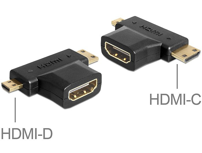 EAN 4043619654468 - DeLOCK 65446 cambiador de género para cable HDMI-C / HDMI-D HDMI-A Negro imagen 1