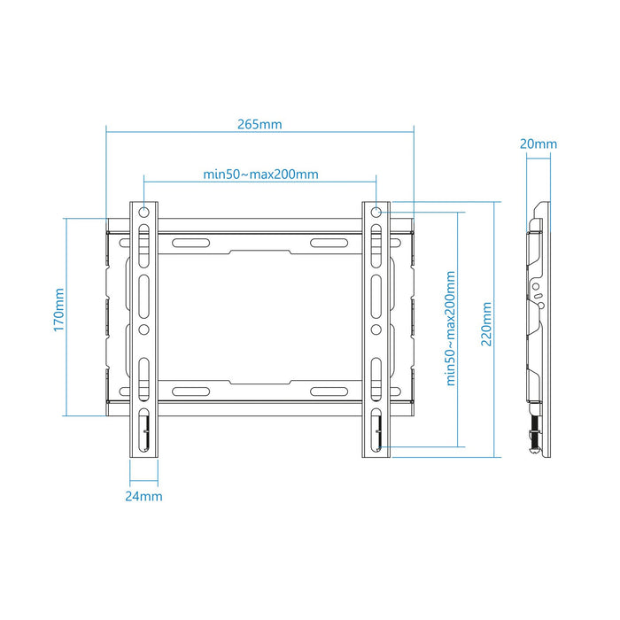 EAN 8433281011922 - TooQ LP1043F-B soporte para TV 109,2 cm (43") Negro imagen 3