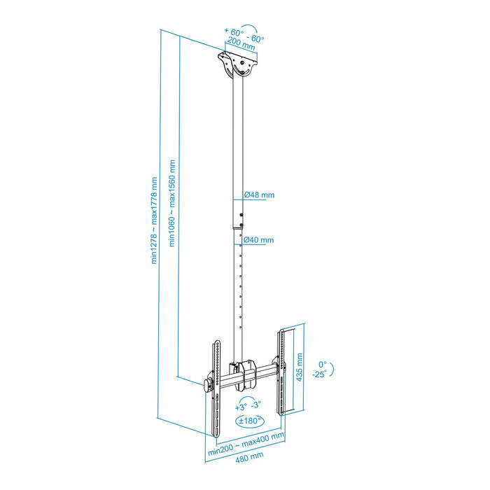 EAN 8433281007185 - TooQ LPCE1155TSLI-B soporte para pantalla de señalización 139,7 cm (55") Negro imagen 10