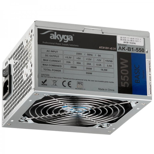 EAN 5901720130341 - Akyga AK-B1-550 unidad de fuente de alimentación 550 W 20+4 pin ATX ATX Gris imagen 1