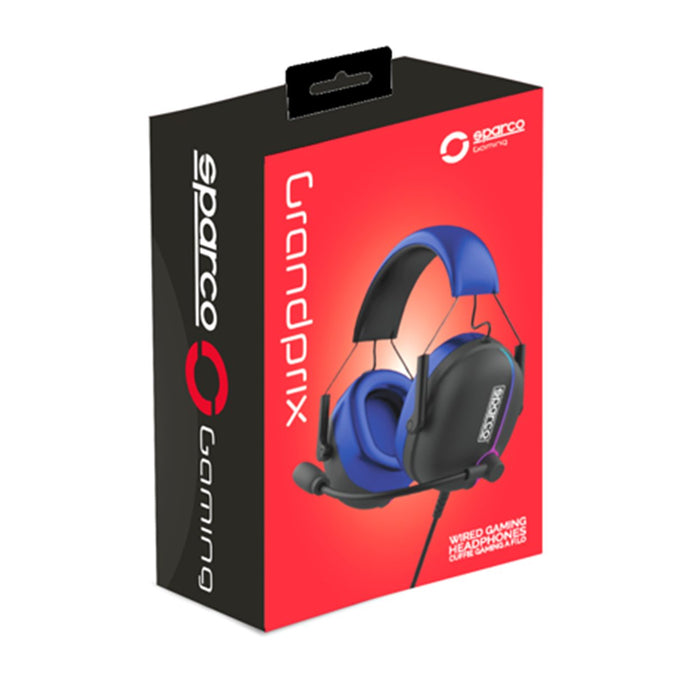 EAN 8052742554237 - Sparco SPHEADPHONEEVO auricular y casco Auriculares Alámbrico Diadema Juego USB tipo A Negro, Azul imagen 2