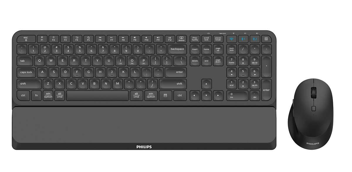 EAN 8712581779993 - Philips 6000 series SPT6607B/31 teclado Ratón incluido Universal RF Wireless + Bluetooth Negro imagen 1