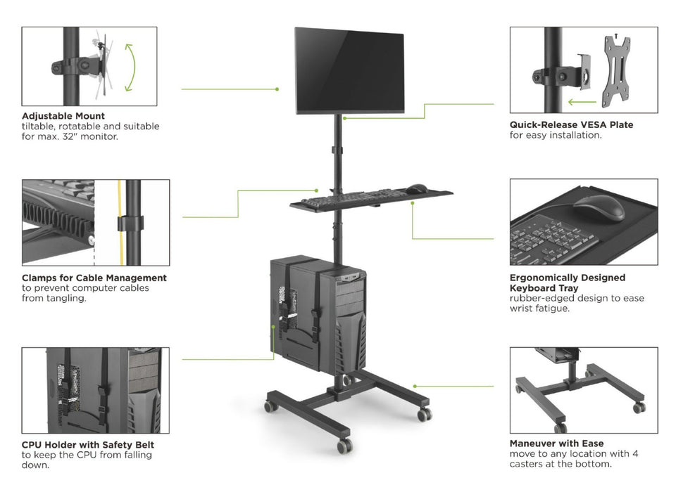 EAN 4015867236260 - Equip 650171 mueble y soporte para dispositivo multimedia Negro PC Carro multimedia imagen 14