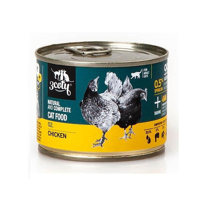 3coty Chicken With Spirulina For Adult Cats 180g