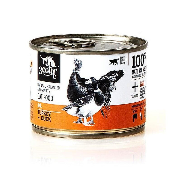 3coty Turkey + Duck For Adult Cats 180g