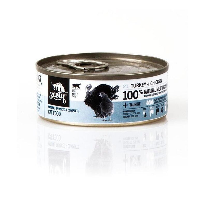 3coty Turkey With Chicken - Comida Húmeda Para Gatos - 80g
