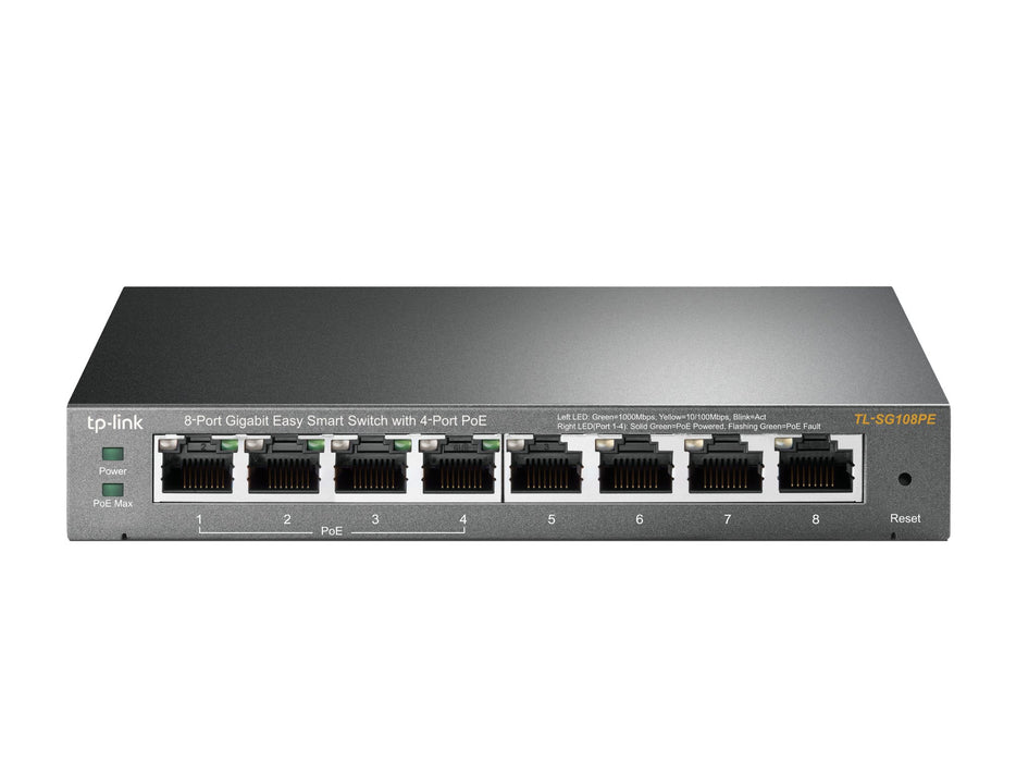 EAN 6935364094744 - TP-Link TL-SG108PE Gestionado L2 Gigabit Ethernet (10/100/1000) Energía sobre Ethernet (PoE) Negro imagen 1