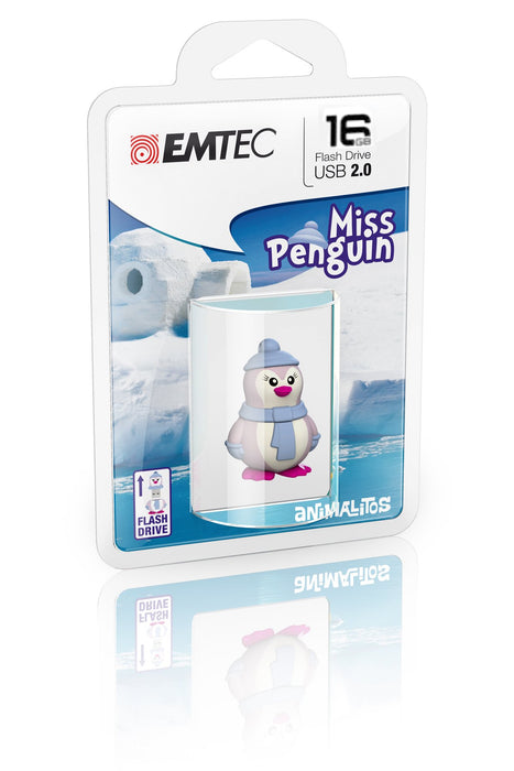 EAN 3126170144270 - Emtec Miss Penguin unidad flash USB 16 GB USB tipo A 2.0 Azul, Púrpura, Blanco imagen 1