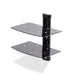EAN 0065030901222 - StarTech.com 2B-WALL-MOUNT-SHELF estante para equipo av Negro Vidrio imagen 1