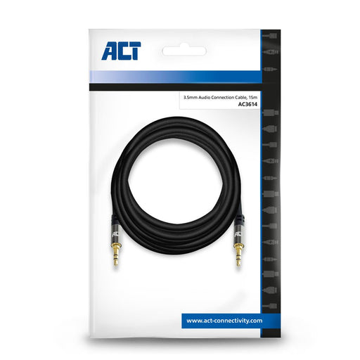EAN 8716065490411 - ACT AC3614 cable de audio 15 m 3,5mm Negro imagen 2