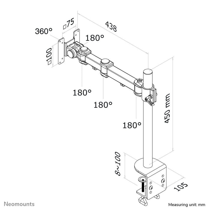 EAN 8717371440909 - Neomounts FPMA-D960 soporte para monitor 76,2 cm (30") Escritorio Negro imagen 6