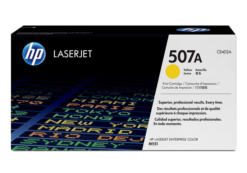 EAN 0884962554586 - HP 507A Yellow Original LaserJet Toner Cartridge cartucho de tóner 1 pieza(s) imagen 1