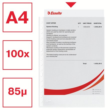 EAN 8411772062042 - Esselte 46099 protector de hojas 210 x 297 mm (A4) Polipropileno (PP) imagen 2