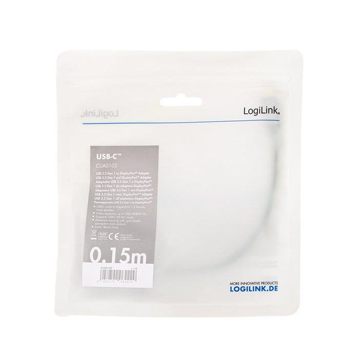 EAN 4052792062229 - LogiLink CUA0102 cambiador de género para cable USB 3.2 Gen1 Type-C DisplayPort Negro imagen 3