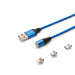 EAN 5901986046752 - Savio CL-157 cable USB USB 2.0 2 m USB A USB C/Micro-USB B/Lightning Azul imagen 1