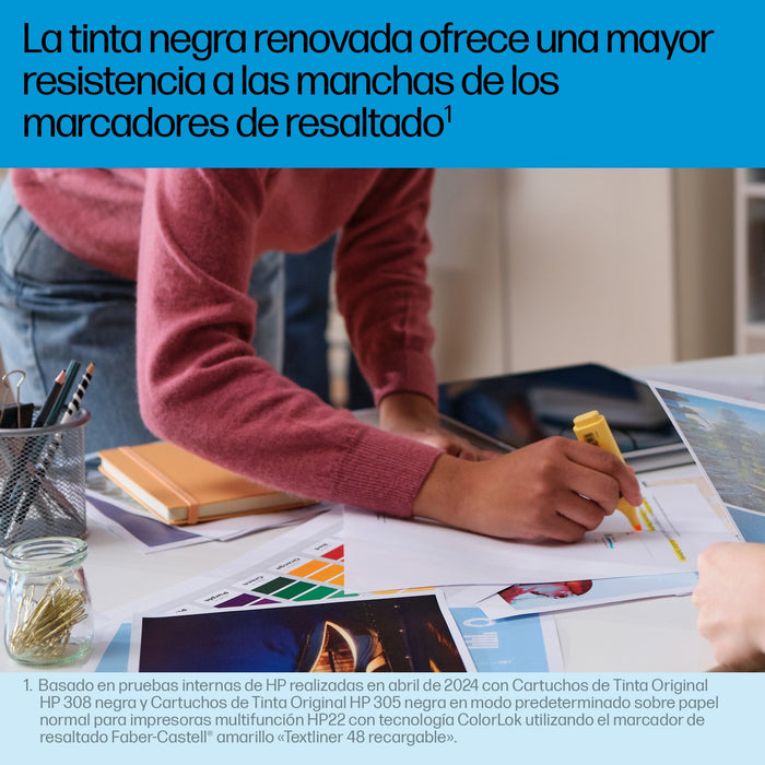 EAN 0196786390456 - HP 308 Black Original Ink Cartridge cartucho de tinta 1 pieza(s) Rendimiento estándar Negro imagen 5