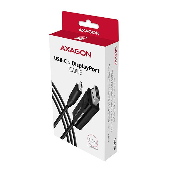 EAN 8595247905314 - Axagon RVC-DPC adaptador de cable de vídeo 1,8 m USB Tipo C DisplayPort Negro imagen 10