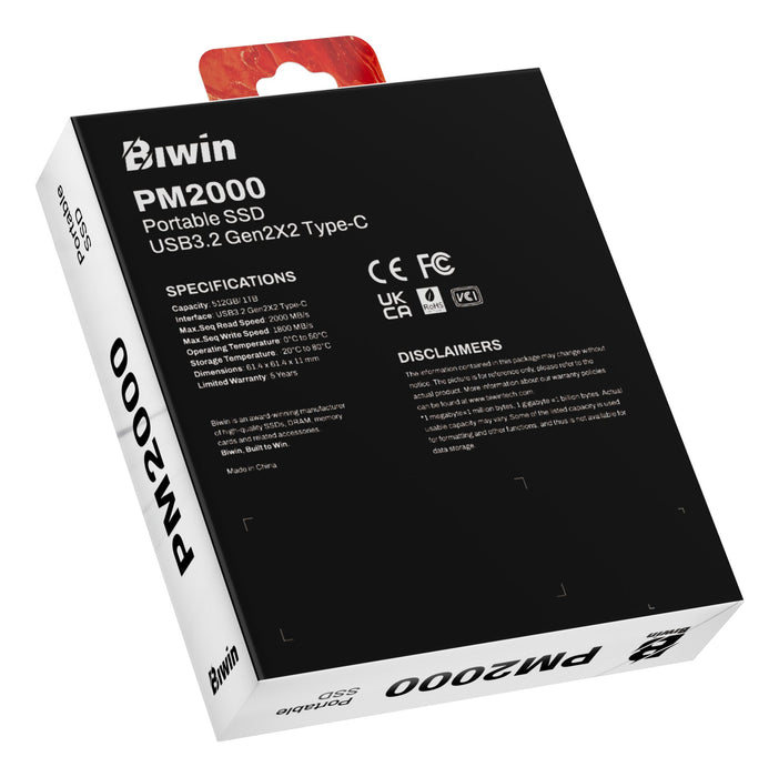 EAN 6955914639133 - Biwin PM2000 512 GB USB Tipo C USB 3.2 Gen 2x2 Blanco imagen 16