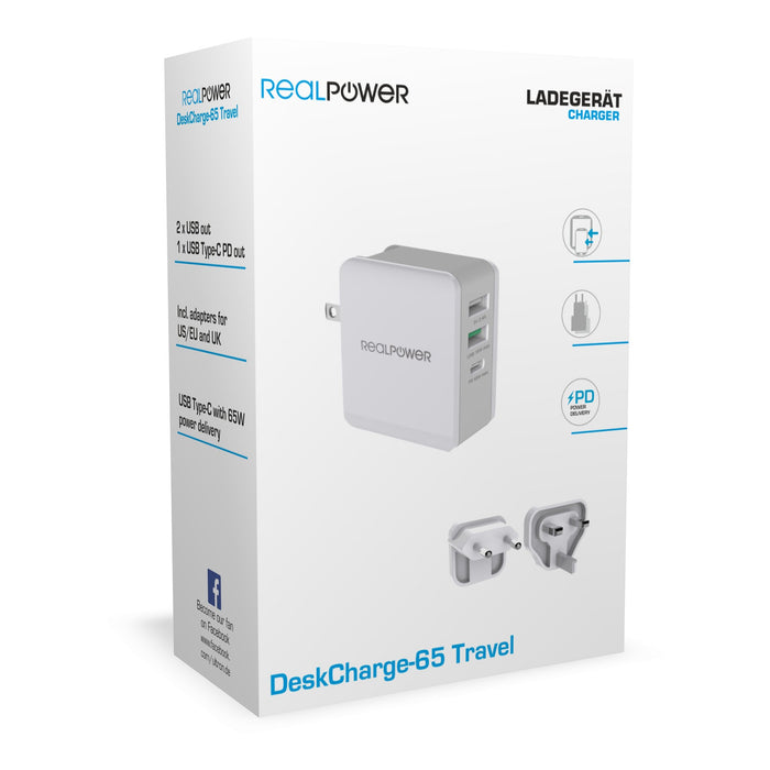 EAN 4040895006837 - RealPower DeskCharge-65 Travel Universal Gris Corriente alterna Interior imagen 3