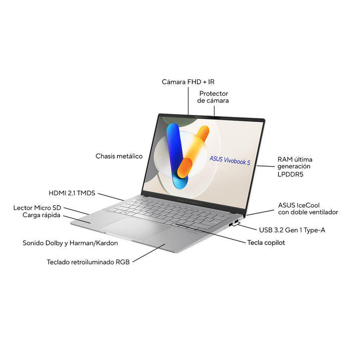 EAN 4711387551738 - ASUS Vivobook S 14 OLED M5406NA-QD082W AMD Ryzen™ 5 35,6 cm (14") LPDDR5x-SDRAM Wi-Fi 6E (802.11ax) imagen 4