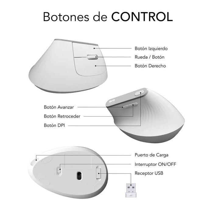 EAN 8436586743086 - SUBBLIM SUBMO-EDNVW02 ratón Universal mano derecha Bluetooth + USB Type-C Óptico 4000 DPI imagen 8