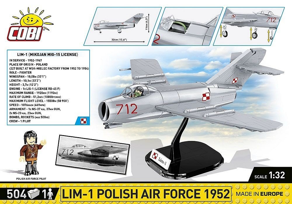 EAN 5902251058227 - COBI Lim-1 Polish Air Force 1952 imagen 4